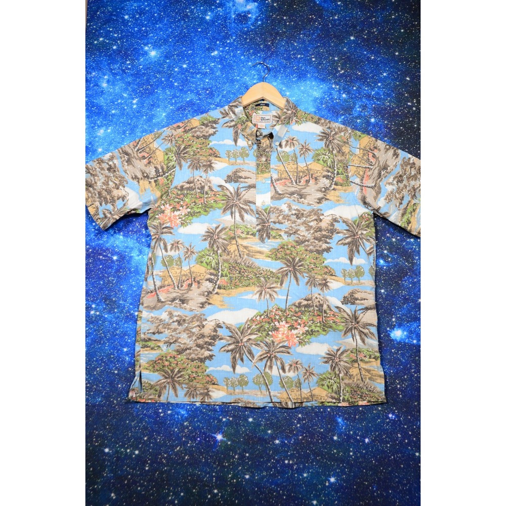 Reyn Spooner Shirt Mens XL Blue Hawaiian Trad Hawaiian Aloha Floral‎ Classic